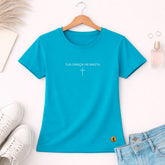 Camiseta Feminina  Turquesa Tua Graça Me Basta