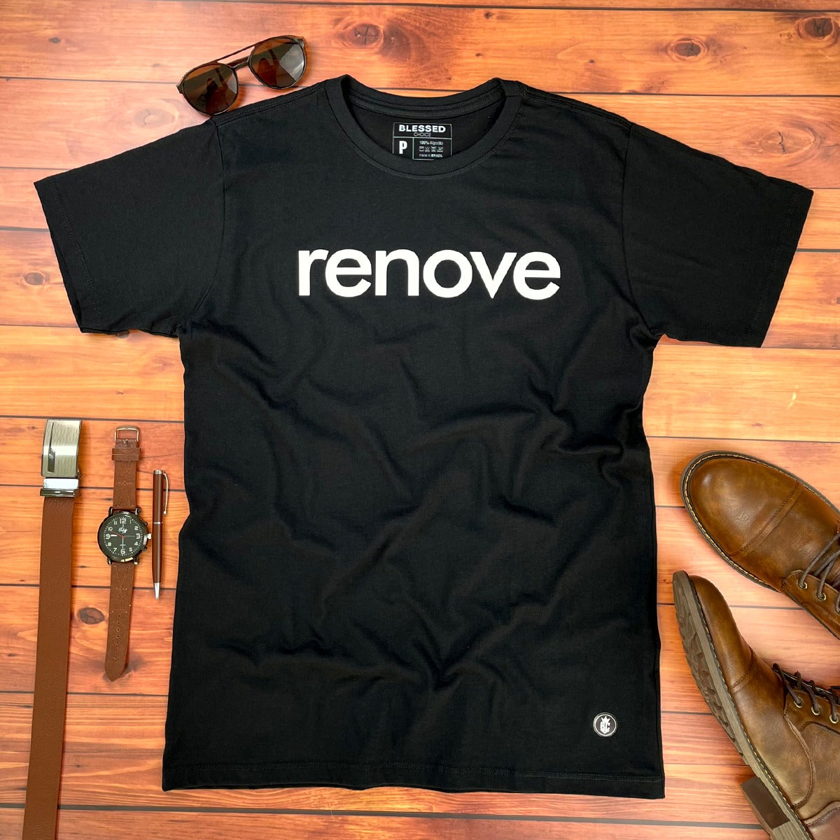 Camiseta Masculina Preta Renove
