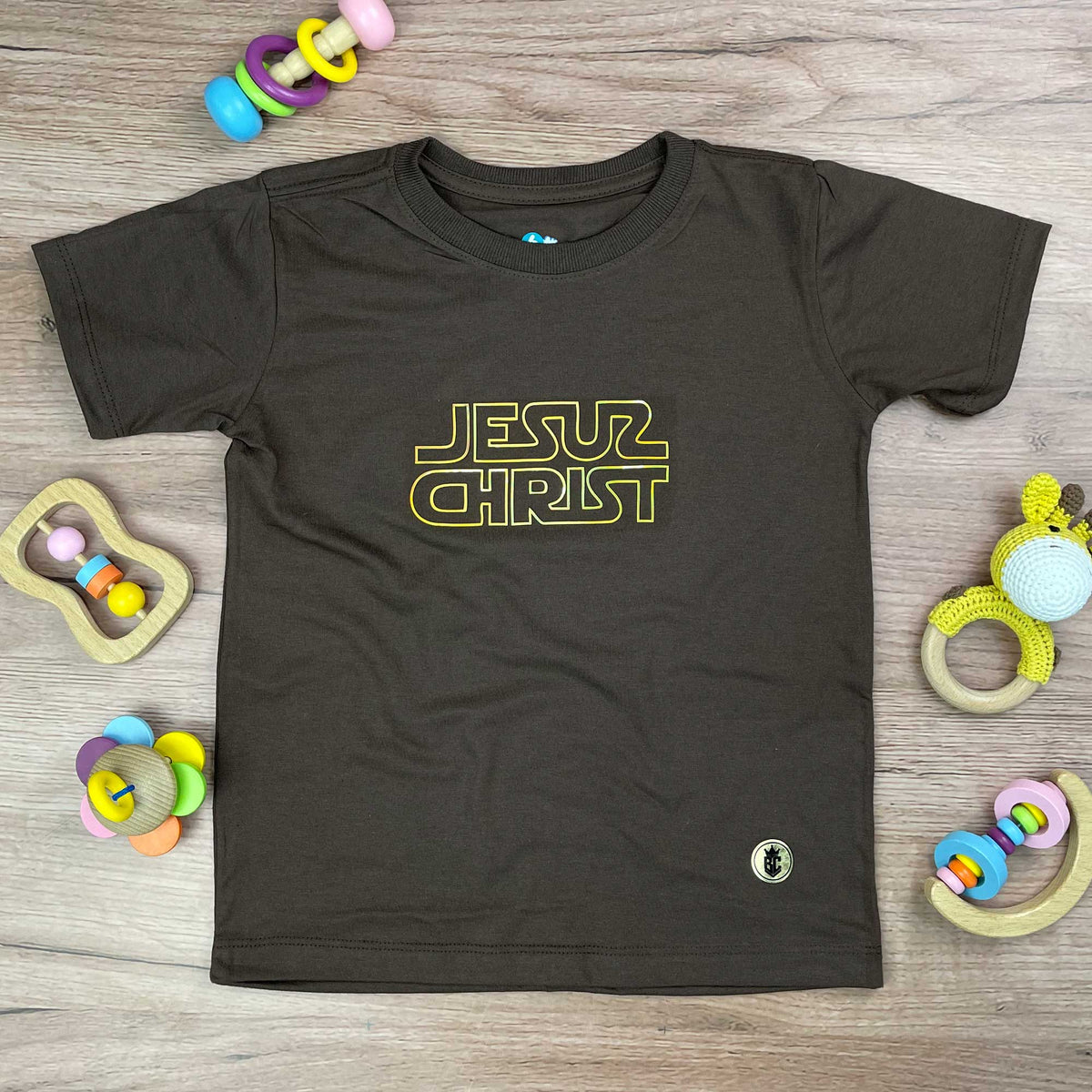 T-Shirt Infantil Marrom Christ Star