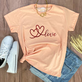 Camiseta Feminina Salmão Love Corações