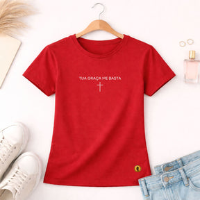 Camiseta Feminina  Vermelha Tua Graça Me Basta