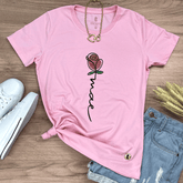 Camiseta Feminina Rosa Mãe Flor