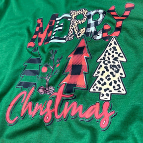 T-Shirt Infantil Verde Merry Christmas Árvore
