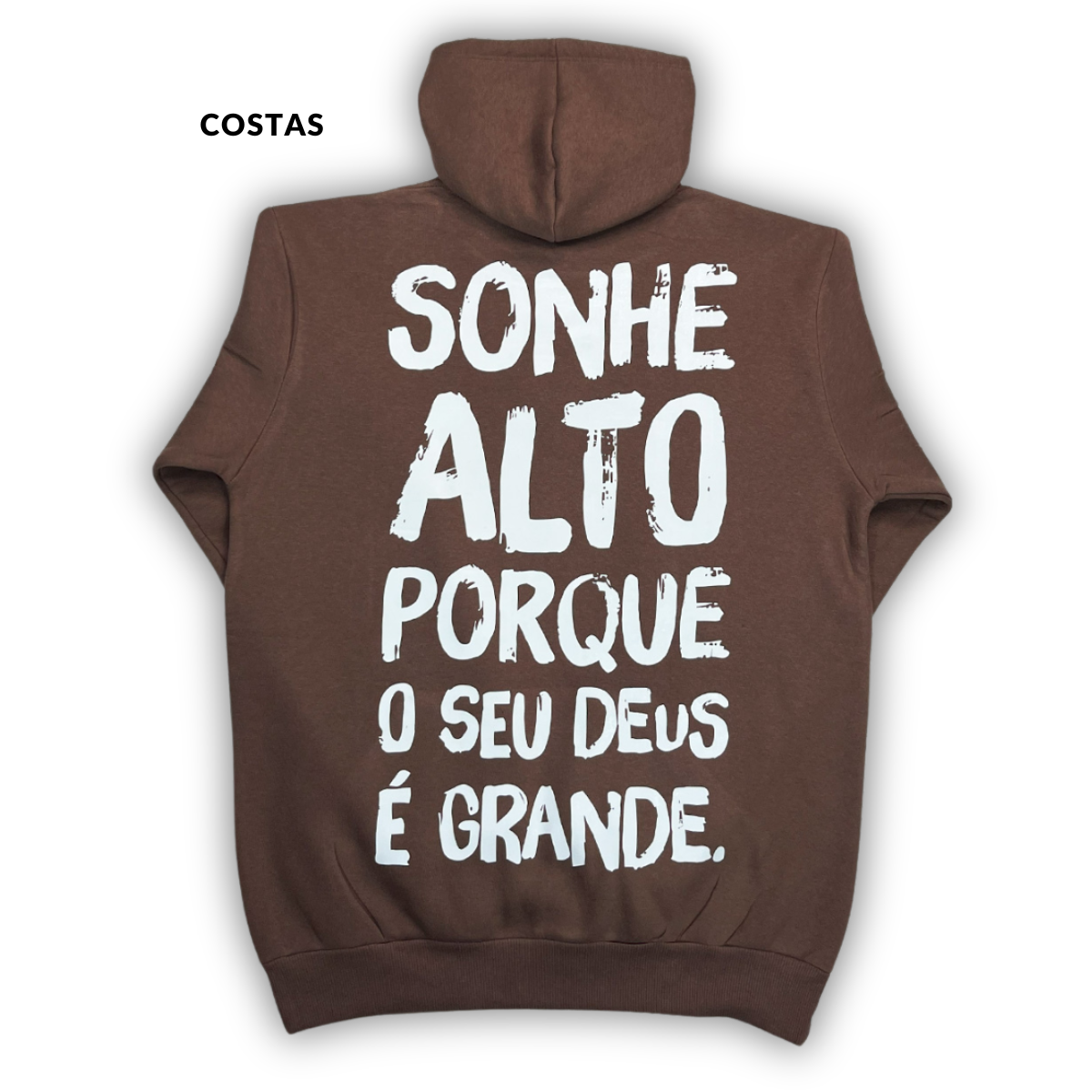 Moletom Canguru Com Capuz Marrom Sonhe Alto