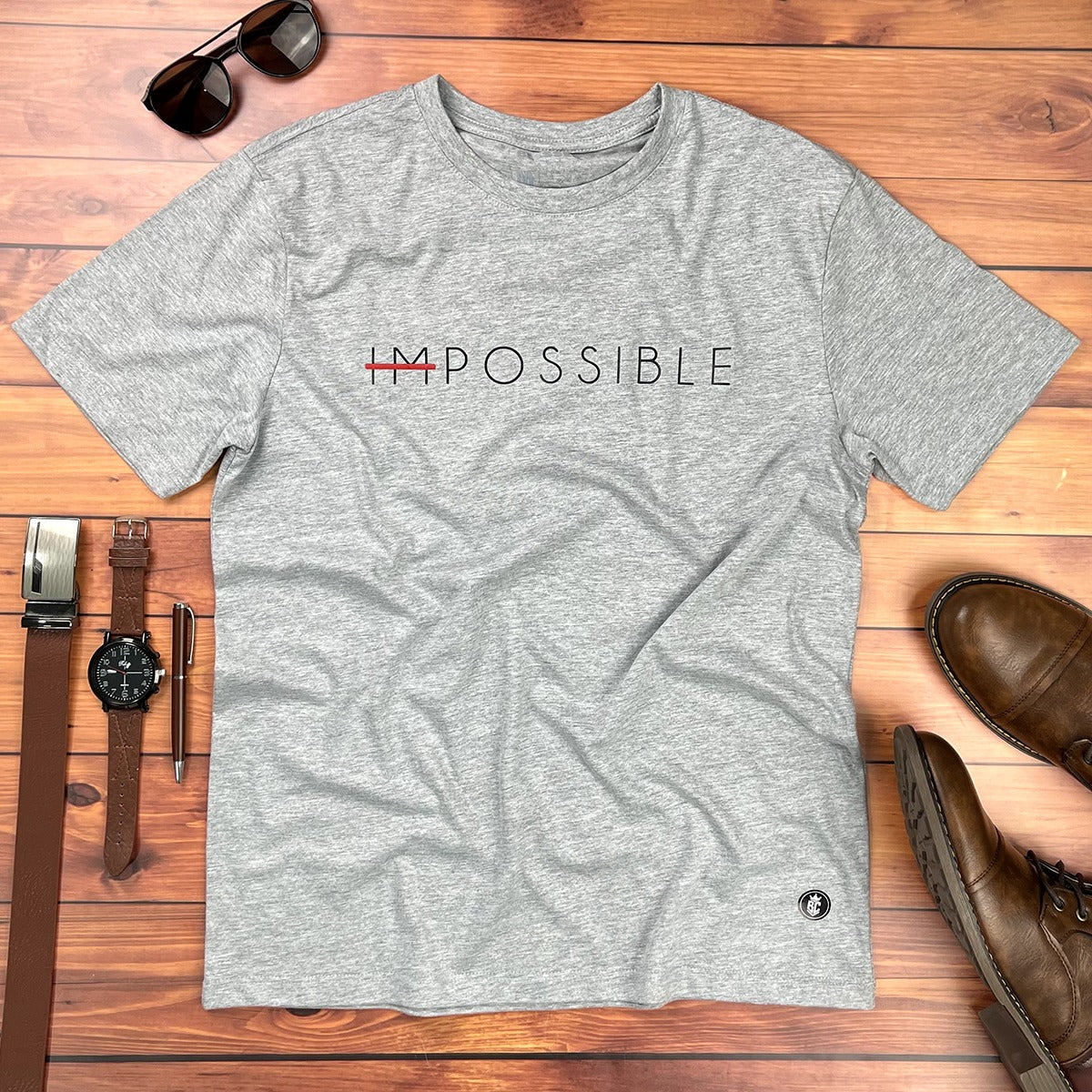 Camiseta Masculina Cinza Impossible
