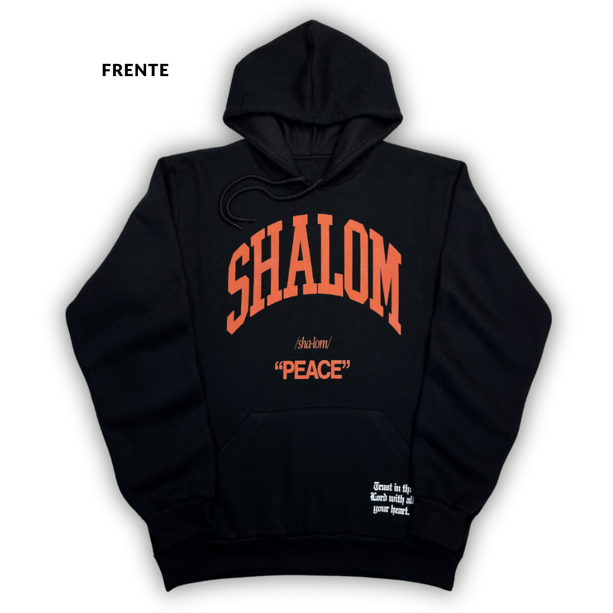 Moletom Canguru Com Capuz Preto Shalom