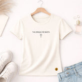 Camiseta Feminina  Off White  Tua Graça Me Basta