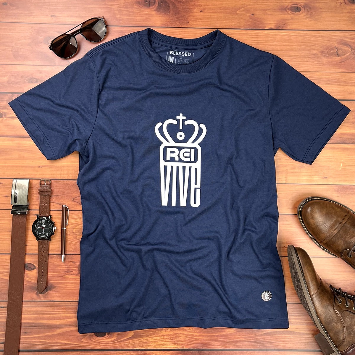 Camiseta Masculina Azul O rei vive