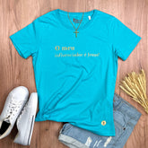 Camiseta Feminina Turquesa O Meu Influenciador É Jesus!