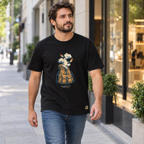 Camiseta Masculina Preta Meu fardo é leve bolsa