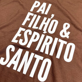 Camiseta Masculina Marrom Pai, Filho & Espírito Santo