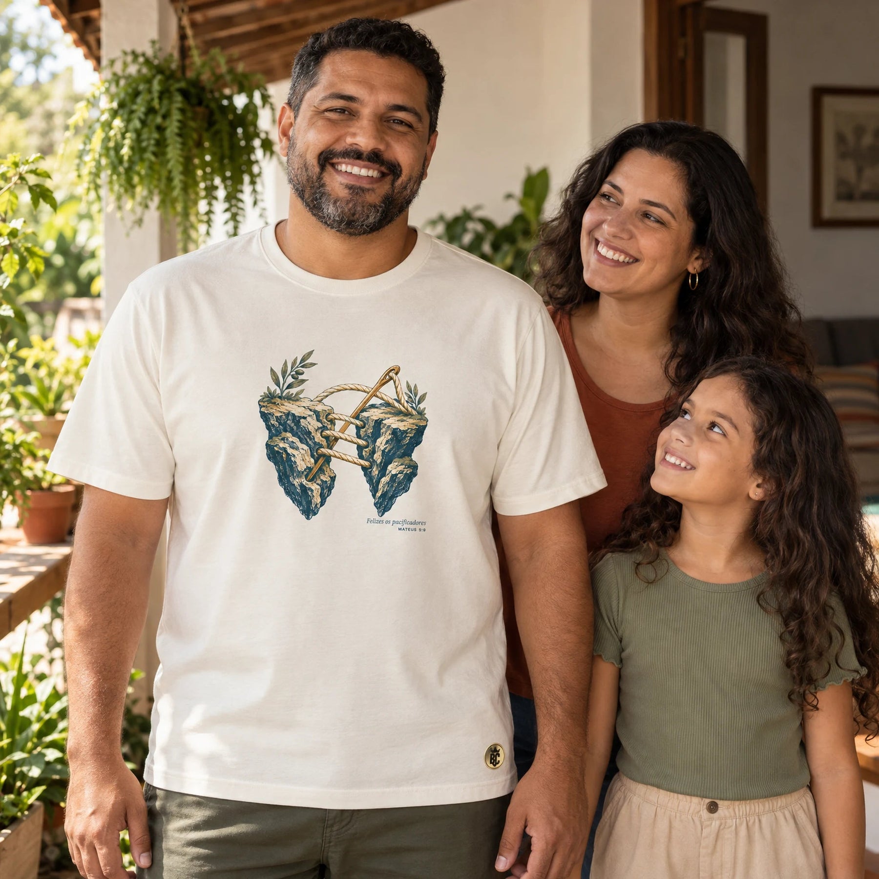 Camiseta Masculina Off White Felizes os pacificadores