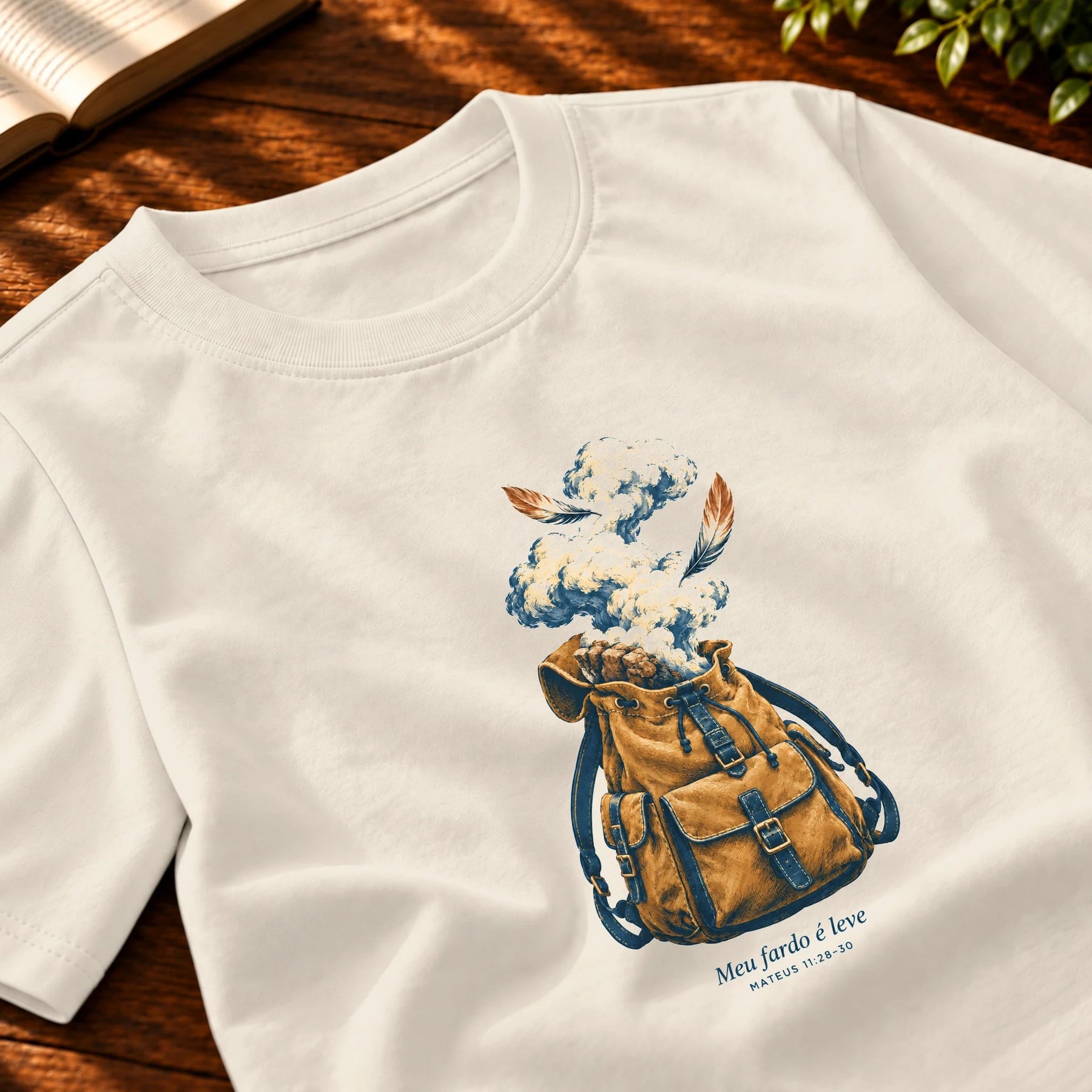 Camiseta Masculina Off White Meu fardo é leve bolsa