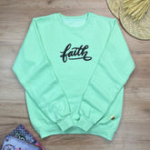 Moletom Verde Menta Aplique Faith