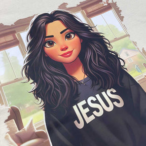 T-Shirt Infantil Branca Garota Jesus