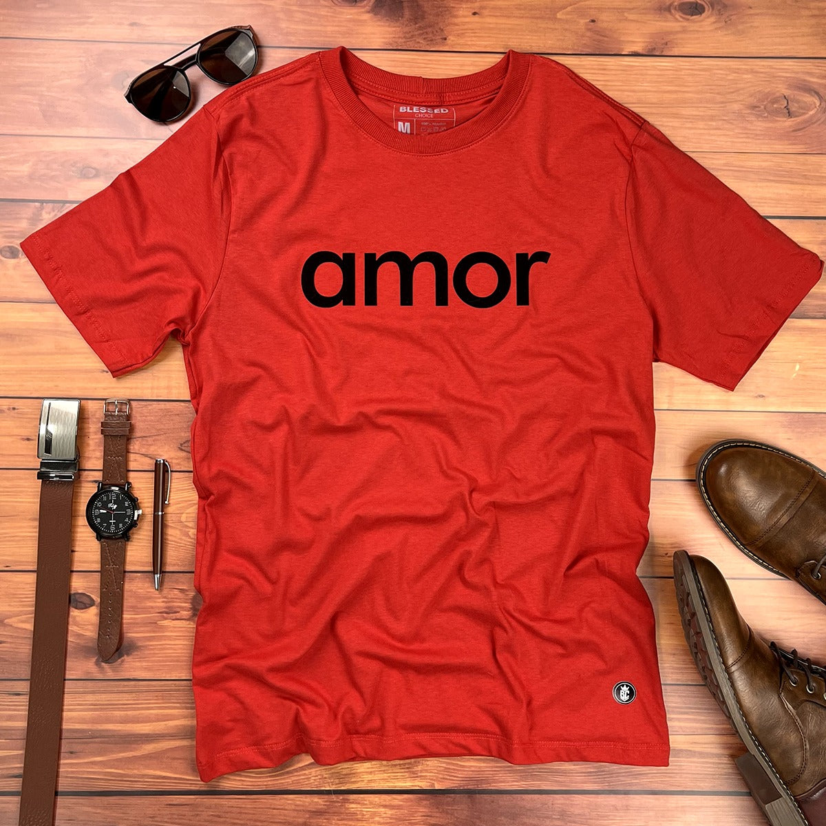Camiseta Masculina Vermelha Amor