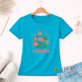 Camiseta Feminina Turquesa Sempre Isaías 40:8