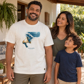 Camiseta Masculina Off White Sua voz acalma