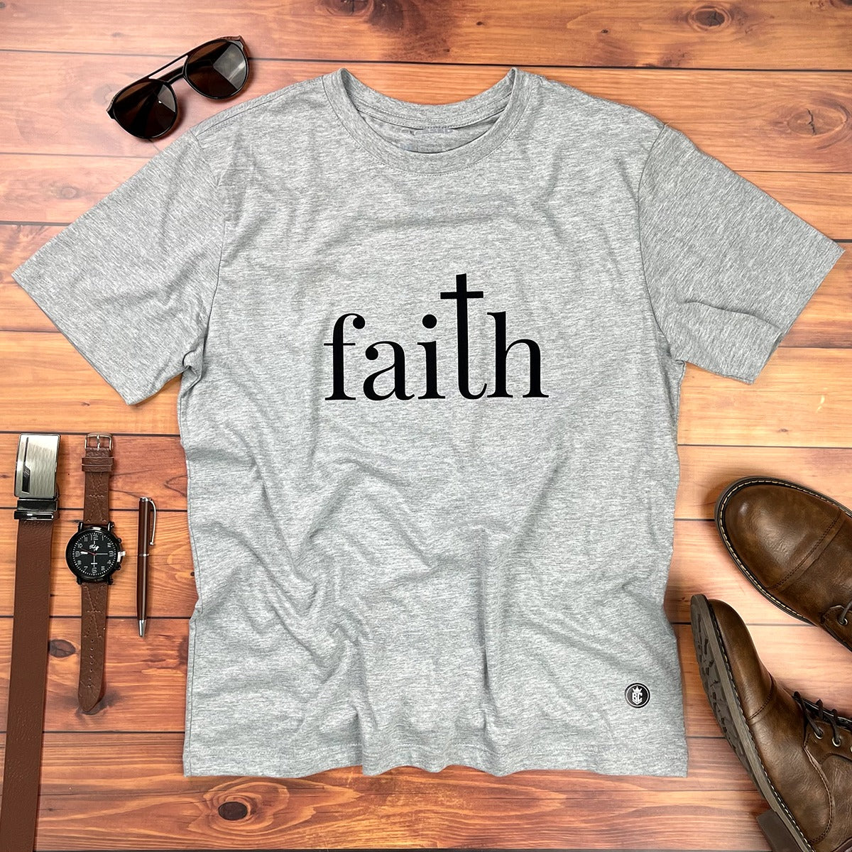 Camiseta Masculina Cinza Faith
