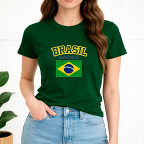 Camiseta Feminina Verde Brasil Bandeira