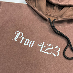 Moletom Canguru Com Capuz Marrom Guarda Teu Coração Prov 4:23
