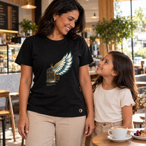Camiseta Feminina Preta Cristo me fez livre