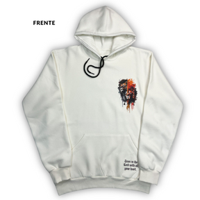 Moletom Canguru Com Capuz Off White Dois Leões