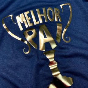 Camiseta Masculina Azul Troféu Melhor Pai