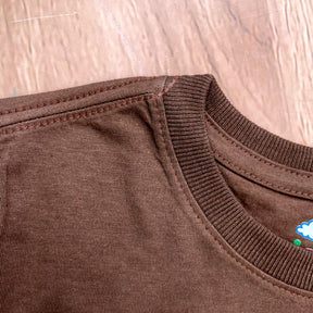T-Shirt Infantil Marrom Aplique Kids For Christ