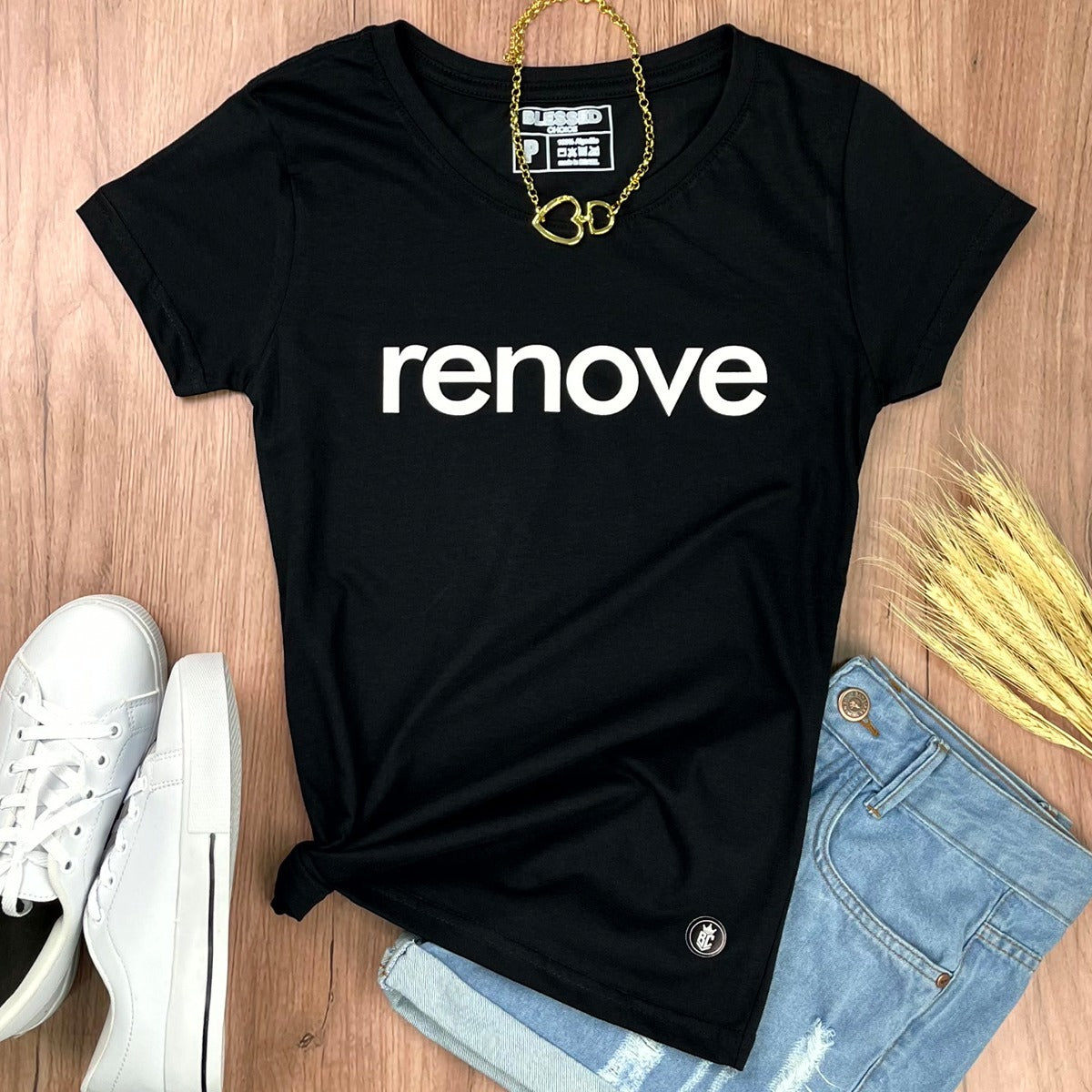 Camiseta Feminina Preta Renove