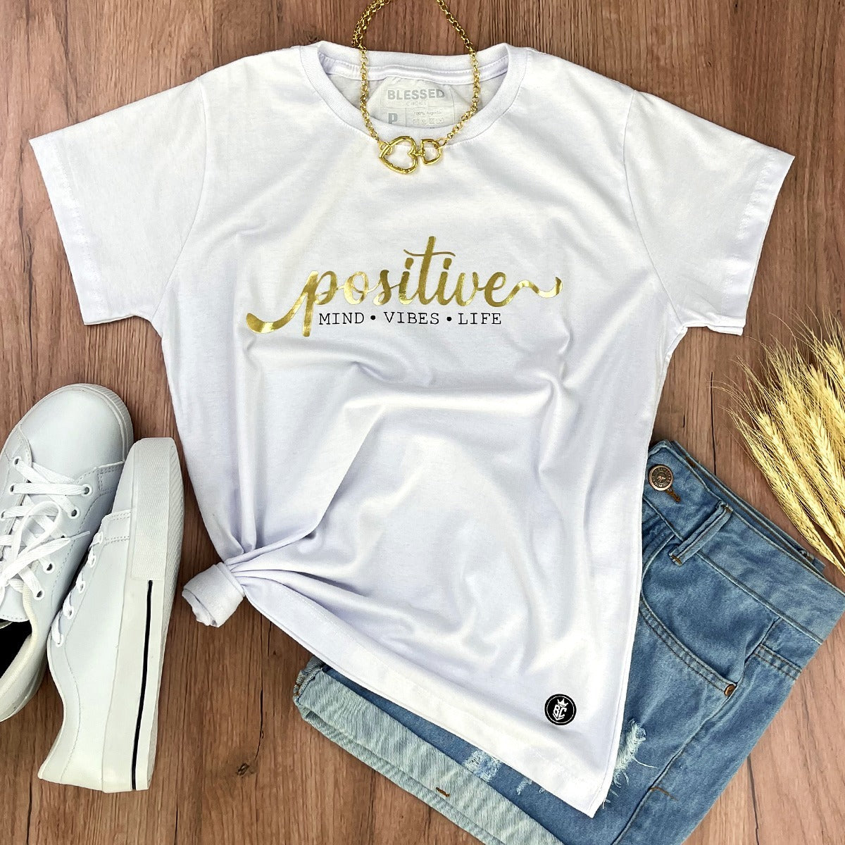Camiseta Feminina Branca Positive