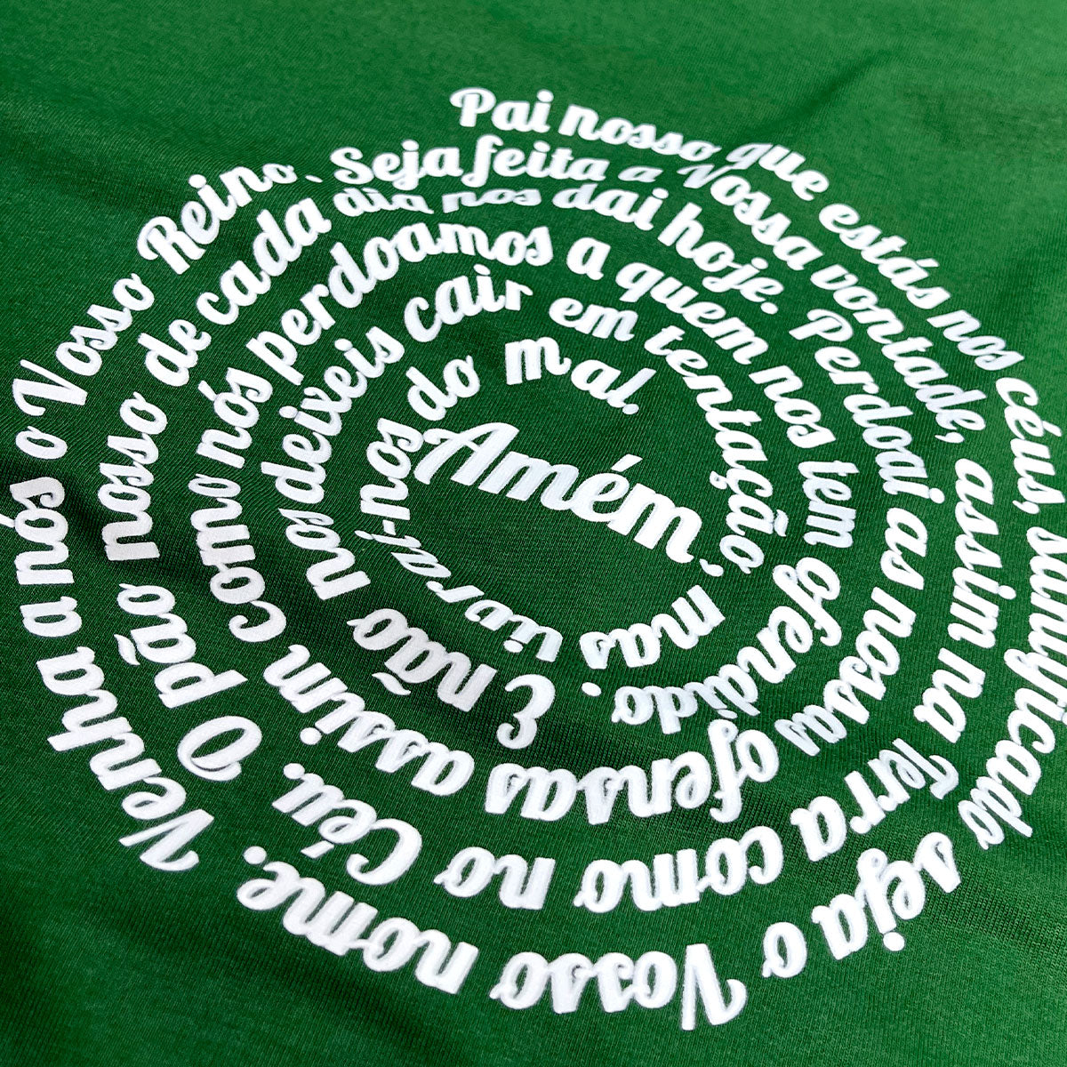 Camiseta Feminina Verde Oração Pai Nosso