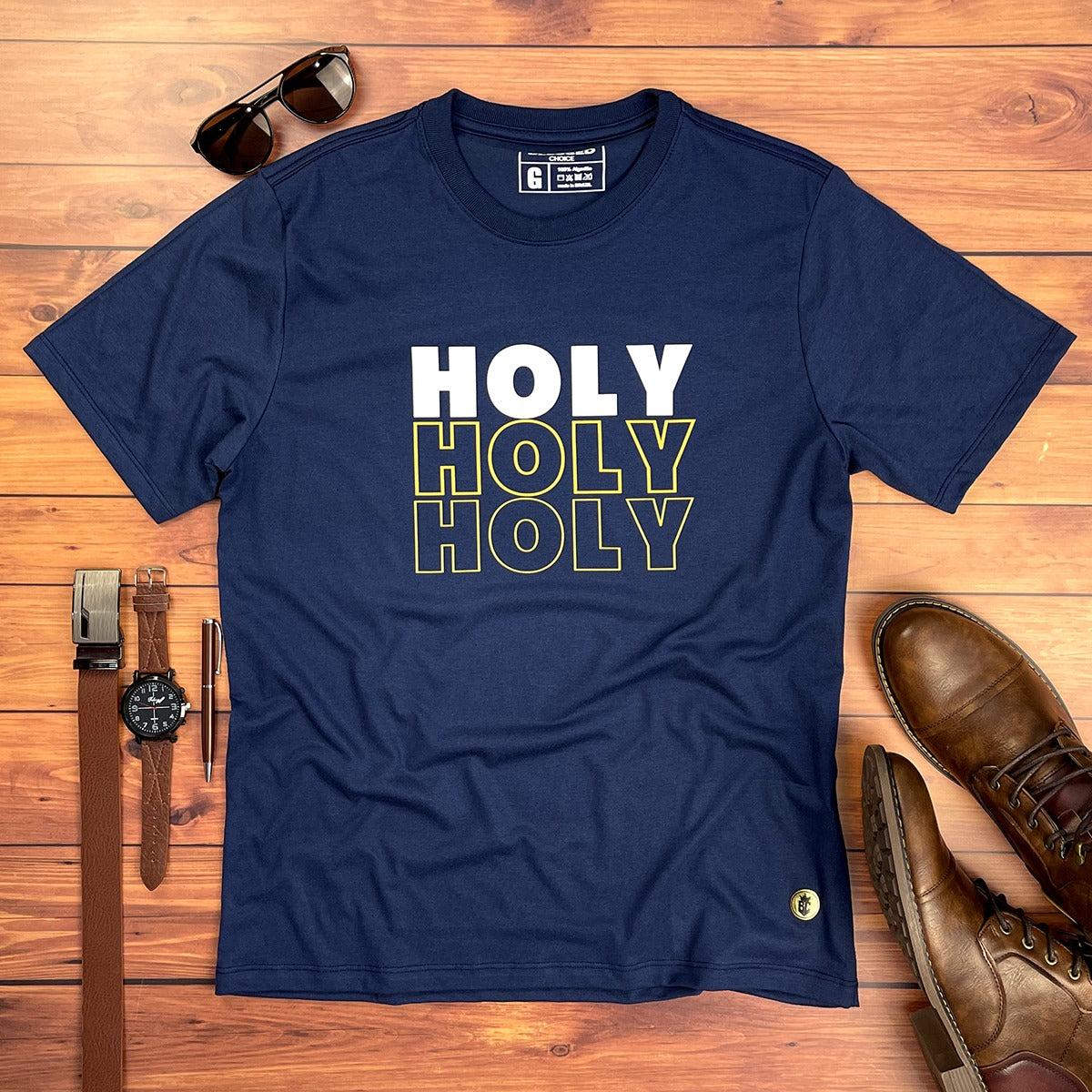 Camiseta Masculina Azul Holy