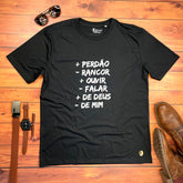 Camiseta Masculina Preta + Perdão - Rancor