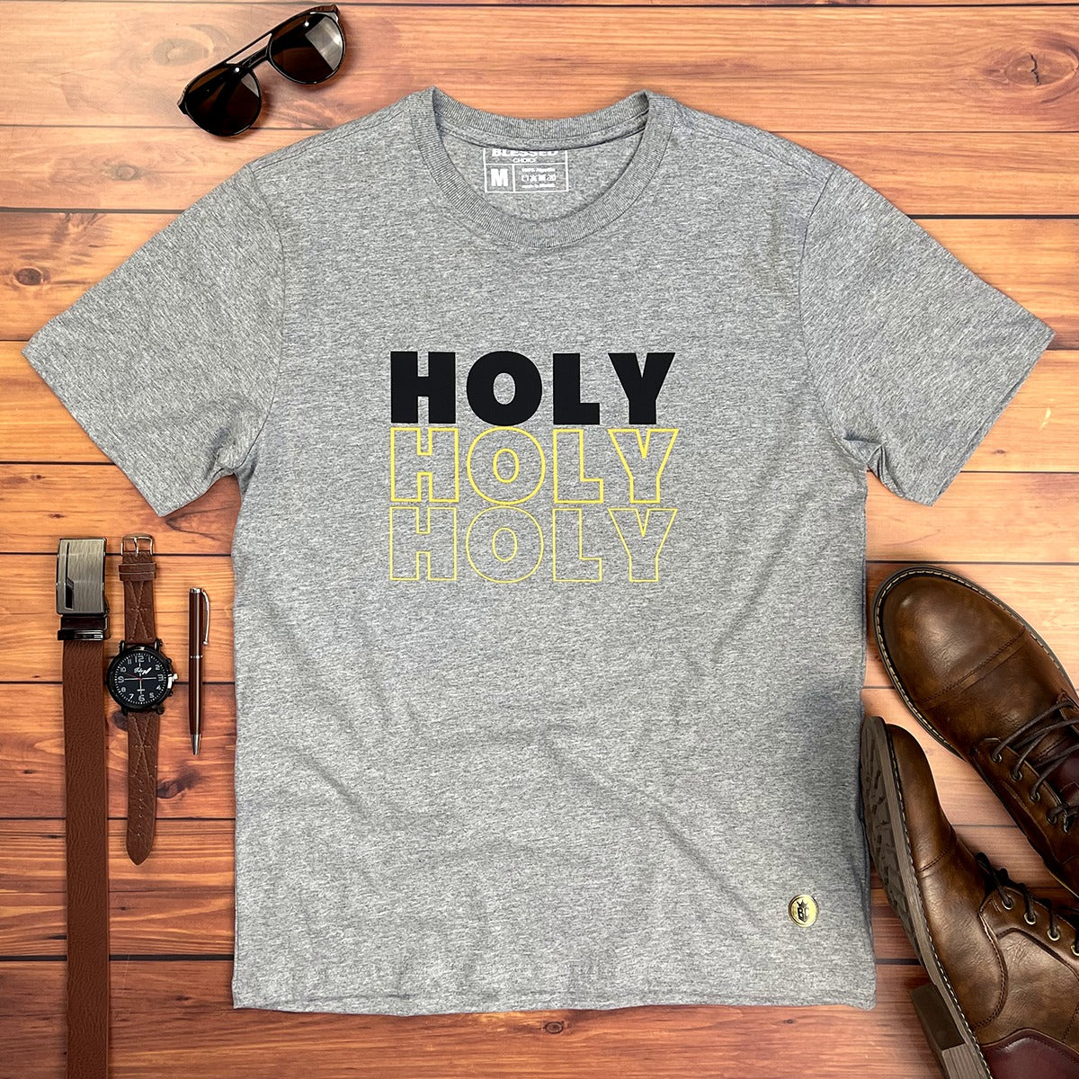 Camiseta Masculina Cinza Holy