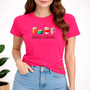Camiseta Feminina Pink Jesus & Coffee
