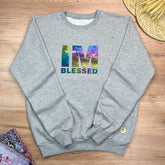 Moletom Cinza Aplique Camaleão IM Blessed