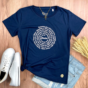 Camiseta Feminina Azul Pai Nosso