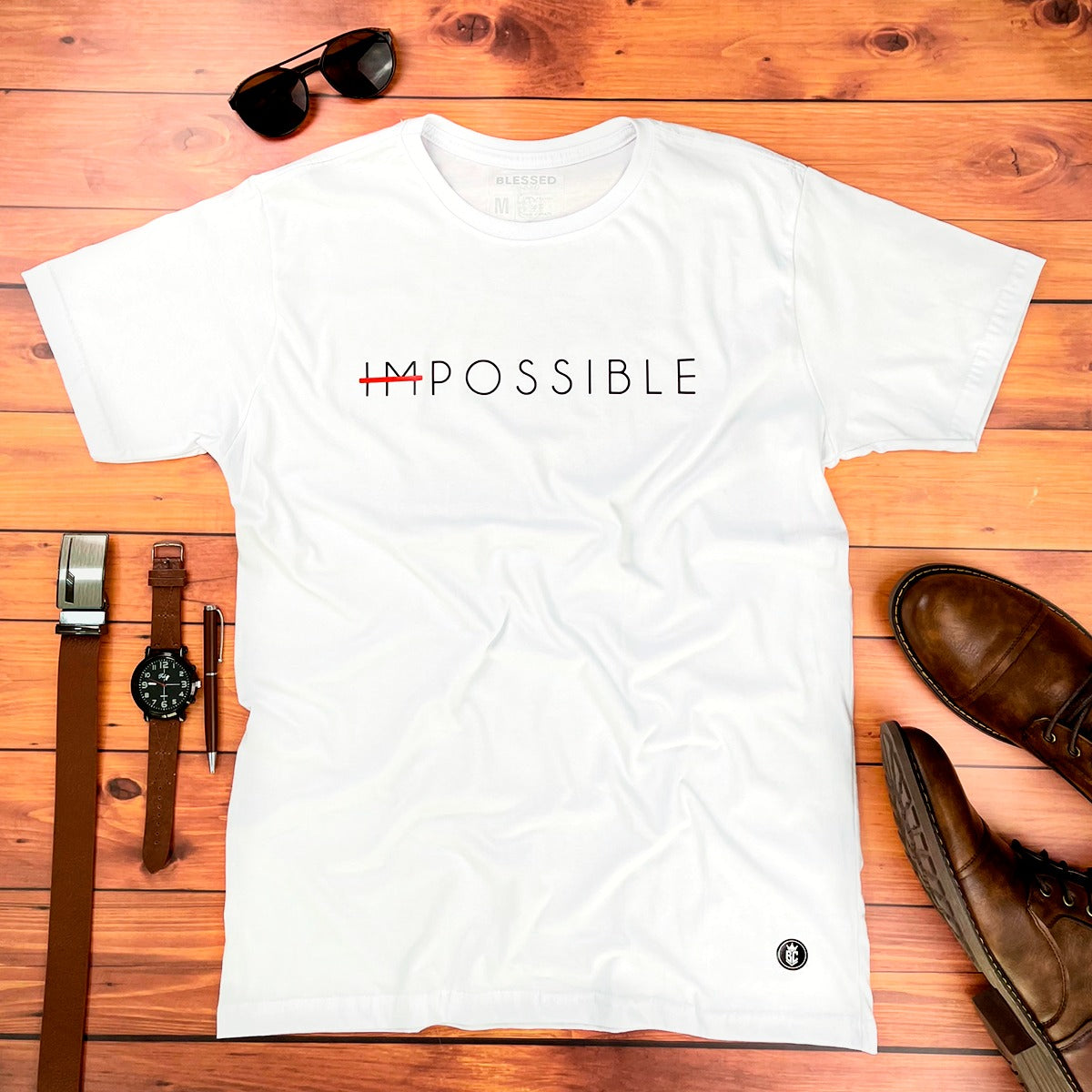 Camiseta Masculina Branca Impossible
