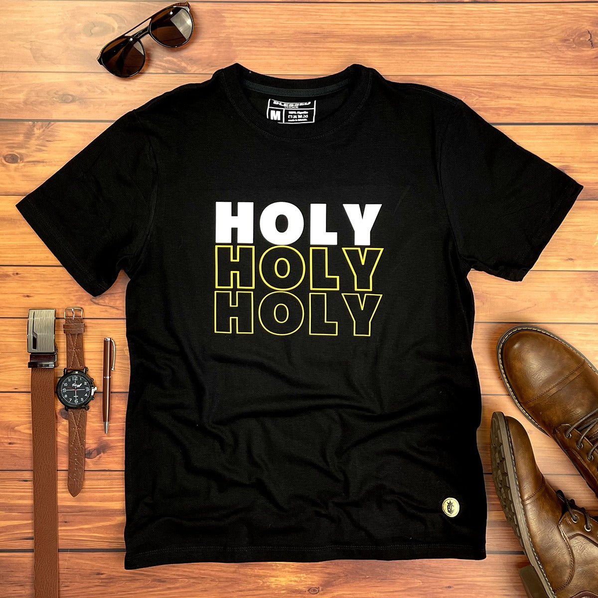 Camiseta Masculina Preta Holy
