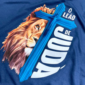 Camiseta Masculina Azul O Leão De Judá