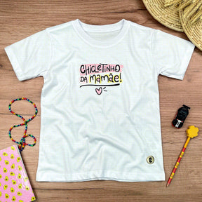 T-Shirt Infantil Branca Chicletinho da Mamãe Rosa