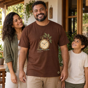 Camiseta Masculina Marrom Tudo tem seu tempo