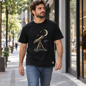 Camiseta Masculina Preta Os céus declaram Sua glória