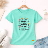 Camiseta Feminina  Verde Menta Deus é Muito Maior 