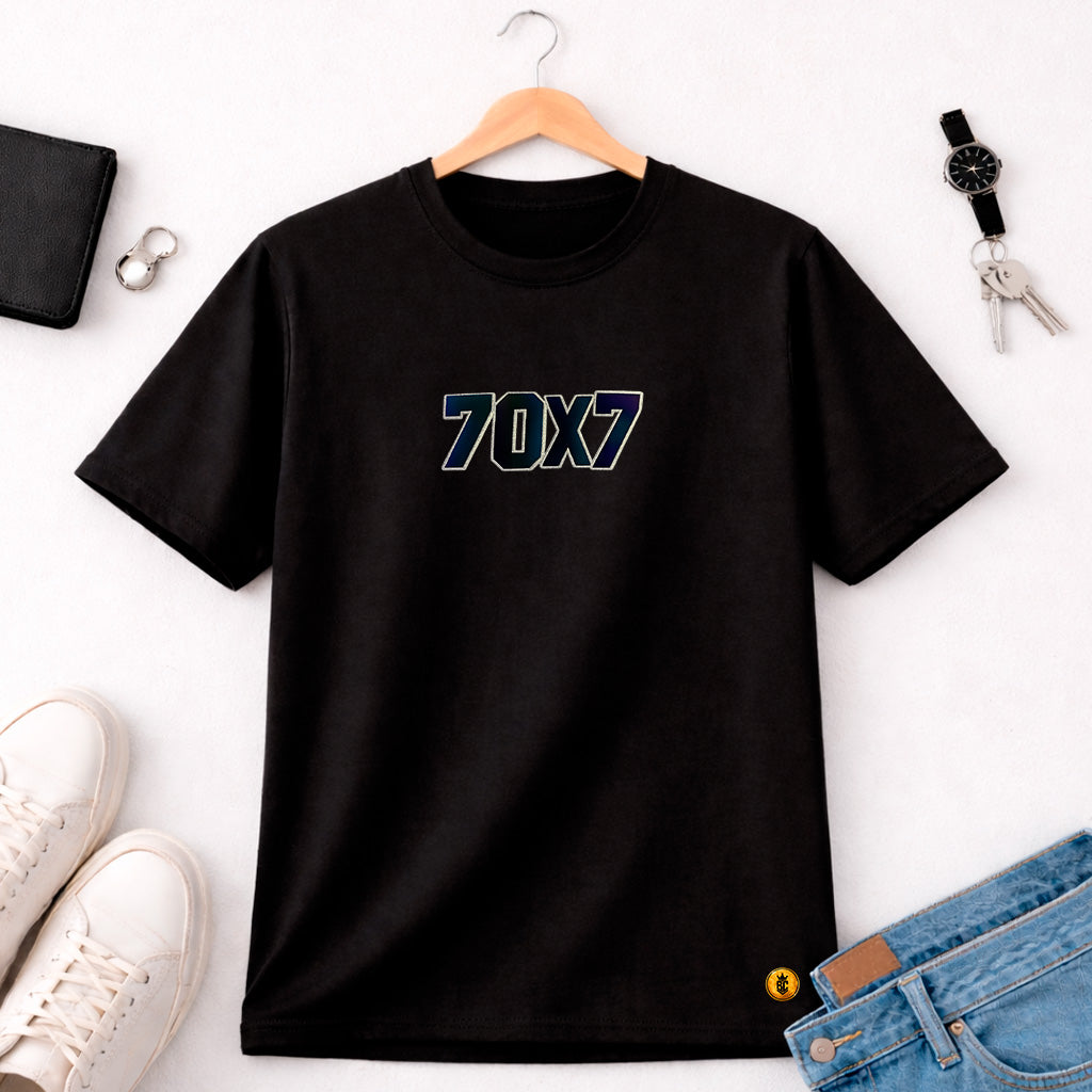 Camiseta Masculina Preta 70x7 Aplique