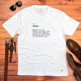 Camiseta Masculina Branca Papai Homem que Cria, Educa e Protege