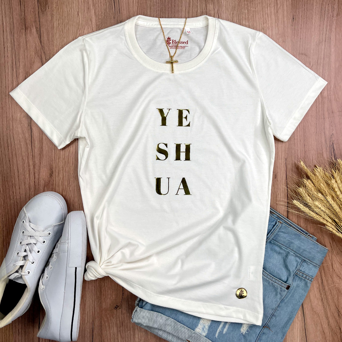 Camiseta Feminina Off White Yeshua Camaleão