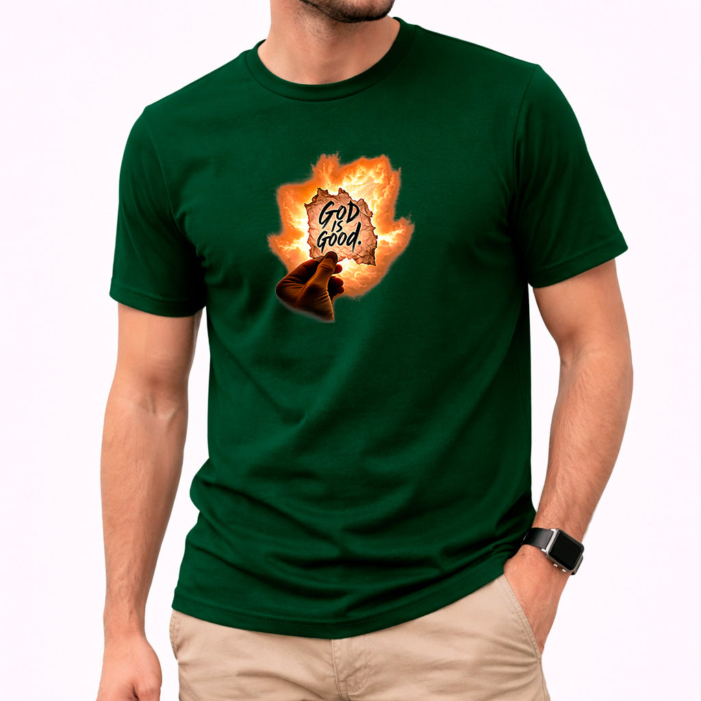 Camiseta Masculina Verde Good is Good Fogo
