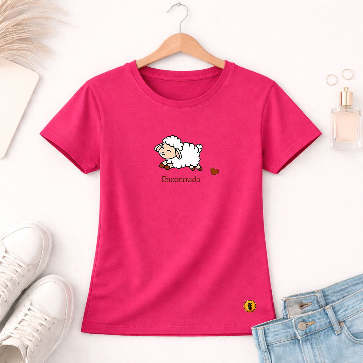 Camiseta Feminina Pink Encontrada Ovelha
